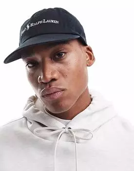 Бейсболка из твила с логотипом Polo Ralph Lauren, черная