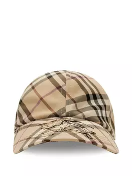 Бейсболка из твила с узором в клетку Burberry, нейтральный
