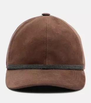 Бейсболка из замши Monili Brunello Cucinelli, Testa Di Moro
