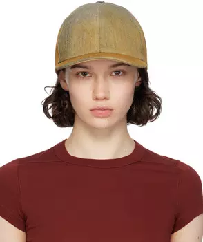 Бейсболка из желтого деграде денима Rick Owens DRKSHDW