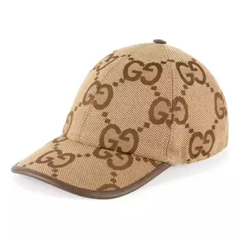 Бейсболка jumbo gg canvas baseball hat 'camel ebony' Gucci, бежевый