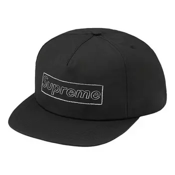 Бейсболка kaws chalk logo 5-panel 'black white' Supreme, черный