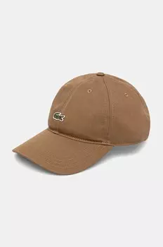 Бейсболка Lacoste из хлопка, коричневый