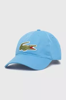 Бейсболка Lacoste из хлопка, синий