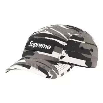 Бейсболка layered camo camp cap 'black white grey' Supreme, черный