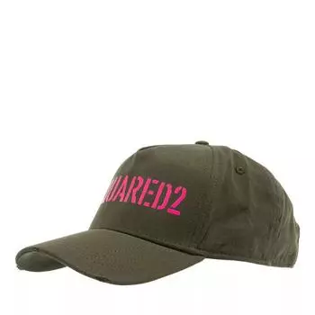 Бейсболка logo cap dark military green/ Dsquared2, зеленый