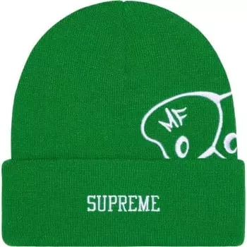 Бейсболка mf doom beanie 'green white' Supreme, зеленый