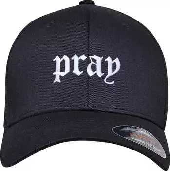 Бейсболка Mister Tee Pray Flexfit Wooly Combed, черный