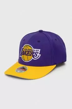 Бейсболка Mitchell & Ness Los Angeles Lakers из смесовой шерсти Mitchell&Ness, фиолетовый