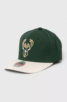 Бейсболка Mitchell & Ness Milwaukee Bucks из смесовой шерсти Mitchell&Ness, зеленый