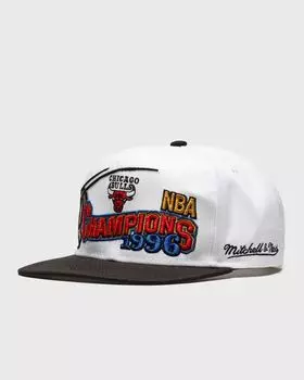 Бейсболка Mitchell & Ness Nba Champions Wave 2T Snapback Hwc Chicago Bulls 1996, цвет white / black