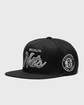 Бейсболка Mitchell & Ness Nba Team Script 2.0 Snapback Cap Brooklyn Nets, черный