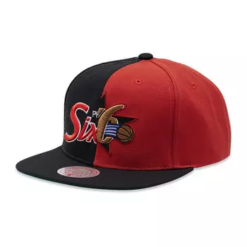 Бейсболка Mitchell & Ness NBASplit Crown, красный/черный