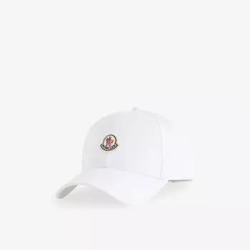 Бейсболка Moncler из хлопка с логотипом-нашивкой, белый