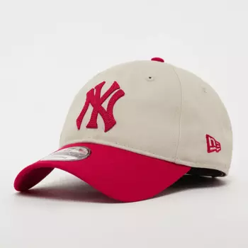 Бейсболка New Era 9Twenty Raised From Concrete Colour Block MLB New York Yankees, бежевый/красный