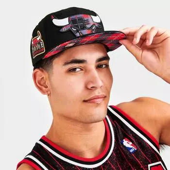 Бейсболка New Era Chicago Bulls NBA в клетку с логотипом 9FIFTY Snapback, черный