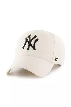 Бейсболка New York Yankees из смесовой шерсти 47 brand, бежевый