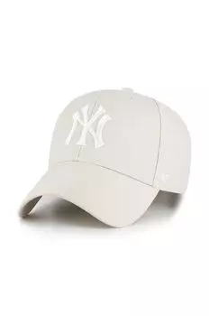 Бейсболка New York Yankees из смесовой шерсти 47 brand, бежевый