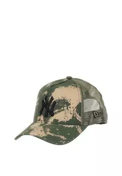 Бейсболка NEW YORK YANKEES SPRAYCAMO RIPSTOP A-FRAME TRUCKER New Era, зеленый