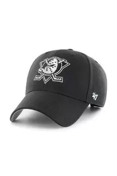 Бейсболка NHL Anaheim Ducks из смесовой шерсти 47brand, черный