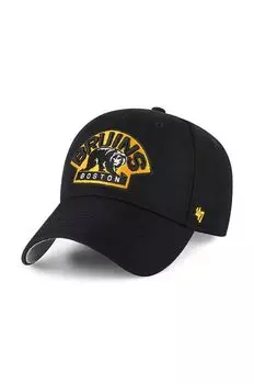 Бейсболка NHL Boston Bruins из смесовой шерсти 47brand, черный
