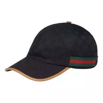 Бейсболка original gg canvas baseball hat with web 'black' Gucci, черный