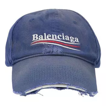 Бейсболка political campaign destroyed cap 'blue' Balenciaga, синий