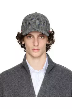 Бейсболка Prince of Wales из охотничьего твида Thom Browne, серый