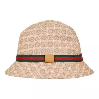 Бейсболка (PS) Gucci GG Canvas Fedora With Web 'Beige Ebony', бежевый
