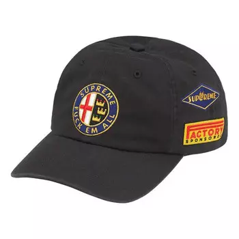 Бейсболка racing 6-panel 'black' Supreme, черный