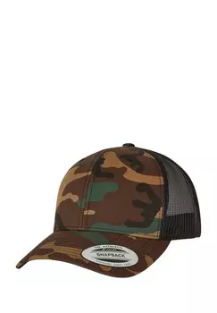 Бейсболка RETRO TRUCKER CAMO Flexfit, коричневый