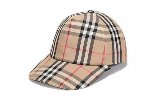 Бейсболка с аппликацией логотипа в винтажную клетку Burberry