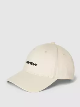 Бейсболка с этикеткой Review, экрю