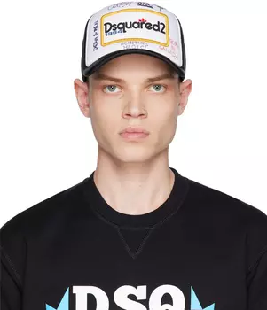 Бейсболка с черно-белой нашивкой Dsquared2