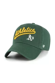 Бейсболка с козырьком хлопковая MLB Athletics 47 Brand, зеленый