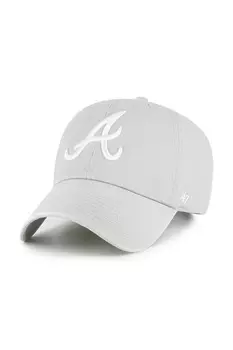 Бейсболка с козырьком хлопковая MLB Atlanta Braves 47 Brand, серый