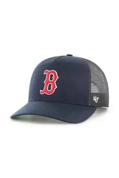 Бейсболка с козырьком хлопковая MLB Boston Red Sox 47 Brand, темно-синий