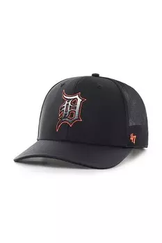 Бейсболка с козырьком хлопковая MLB Detroit Tigers 47 Brand, черный