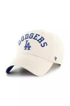 Бейсболка с козырьком хлопковая MLB Los Angeles Dodgers 47 Brand, бежевый