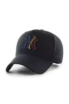 Бейсболка с козырьком хлопковая MLB New York Yankees 47 Brand, черный