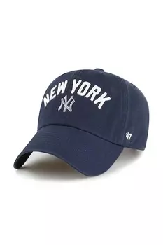 Бейсболка с козырьком хлопковая MLB New York Yankees 47 Brand, темно-синий