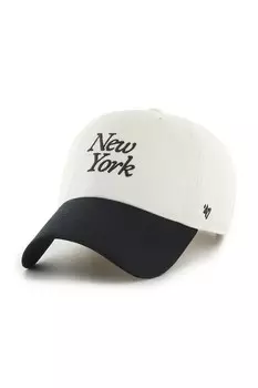 Бейсболка с козырьком хлопковая MLB New York Yankees 47 Brand, серый