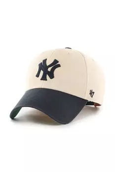 Бейсболка с козырьком хлопковая MLB New York Yankees 47 Brand, белый