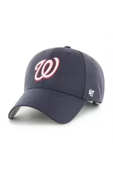 Бейсболка с козырьком хлопковая MLB Washington Nationals 47 Brand, темно-синий