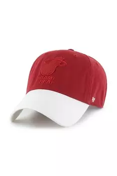 Бейсболка с козырьком хлопковая NBA Miami Heat '47 x Tommy Hilfiger 47 Brand, красный