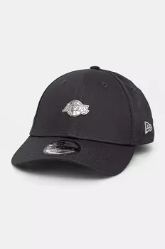 Бейсболка с козырьком Los Angeles Lakers New Era, серый
