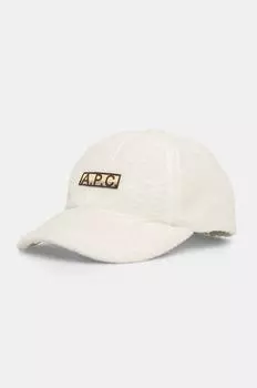 Бейсболка с козырьком с добавлением шерсти casquette charlie polaire A.P.C., белый