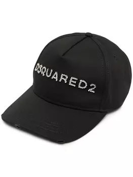 Бейсболка с кристаллами Dsquared2, черный