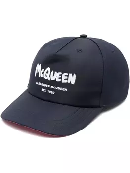 Бейсболка с логотипом Alexander McQueen, синий