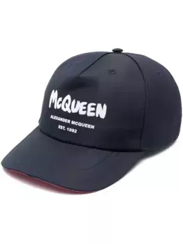 Бейсболка с логотипом Alexander McQueen, синий